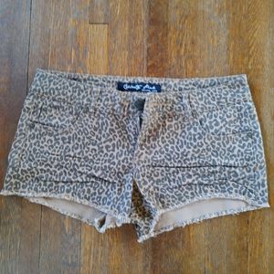 Celebrity Pink leopard jean shorts